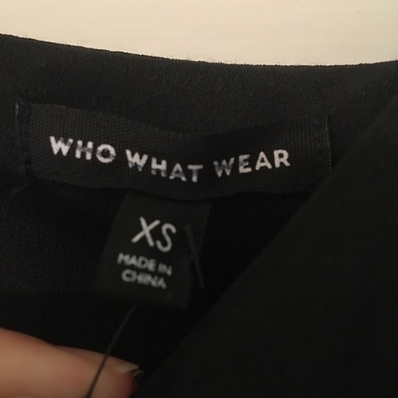 Who What Wear | Black Ruffle Strap Tie Waist Dress - Picture 8 of 8